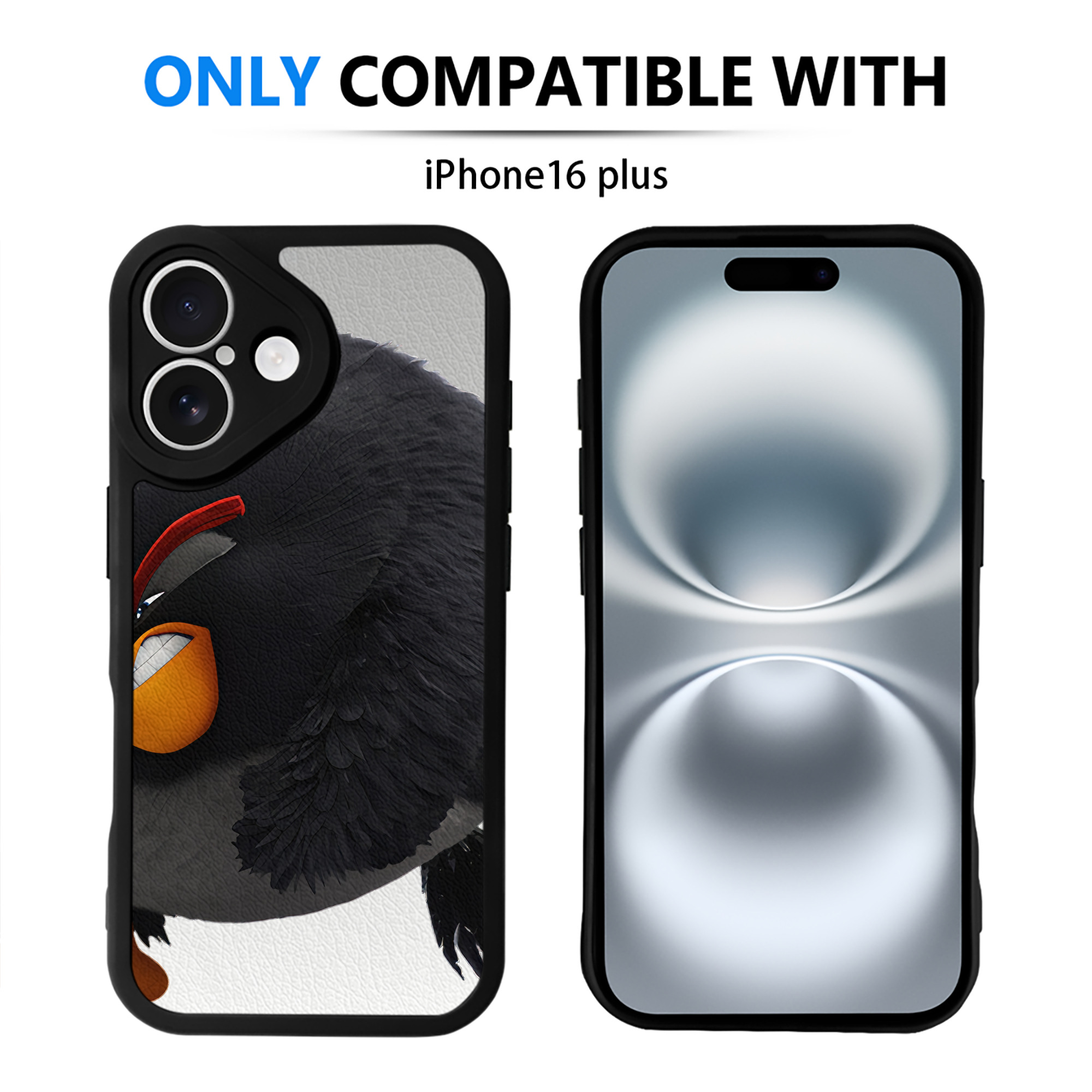 （画像用） Angry Birds アングリーバード 【iPhone 16シリーズ対応】シリコンスマホケース（レザー調） 材質：シリコン